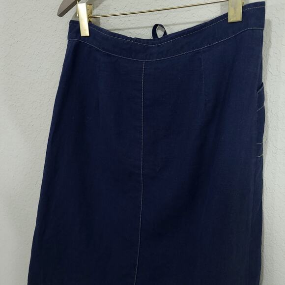 Rampage Skirt Womens Medium Navy Blue Linen Pockets Casual Preppy Sporty… - Picture 11 of 12